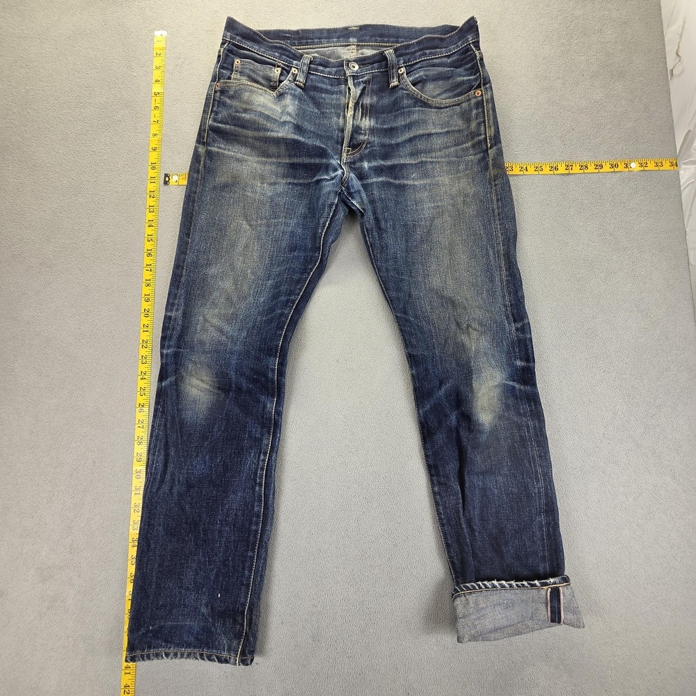 Iron Heart 777-14 Jeans Mens 34x30 Blue Selvedge Whiskers Honeycomb 14oz